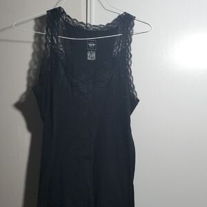 Mossimo Supply Co. Black Camisole with Lace Trim, 60 % COTTON.